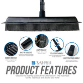 Rubber Broom Indoor Rubber Bristle Soft Sweeping Brush with Extending Handle